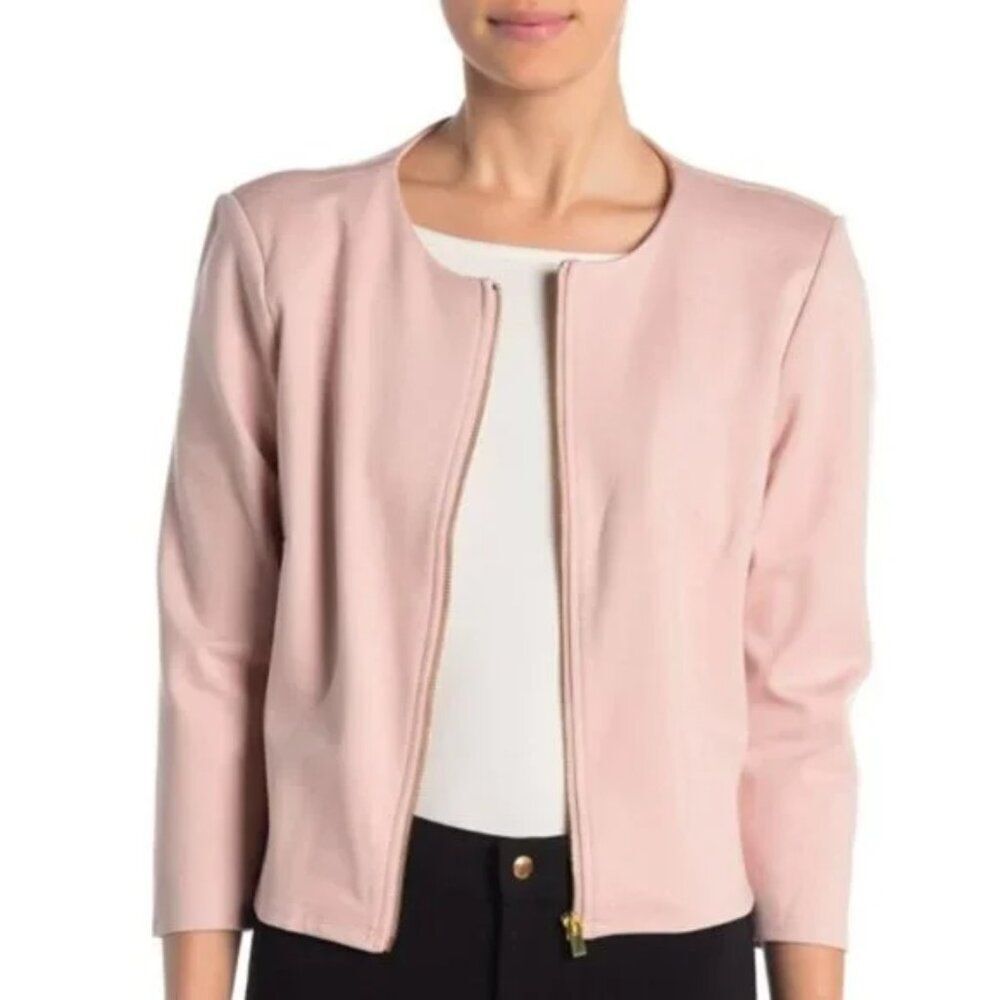 🌹 PHILOSOPHY 🌹 Ponte Zip Pink Front Jacket - (XSP)